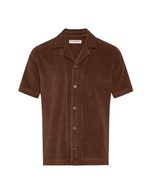 Orlebar Brown Brown Hawkin Towelling Shirt for men