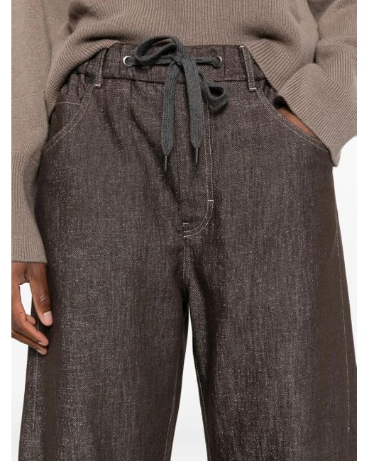 Pantalones con cordones en la cintura Brunello Cucinelli de color Gray