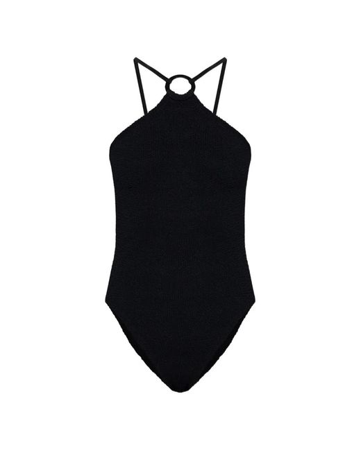 Hunza G Black One-Piece Swimsuit Jasmine Crinkle