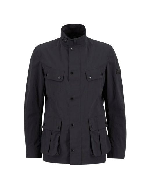 Barbour Blue Buttoned Chest-Pocket Coat for men