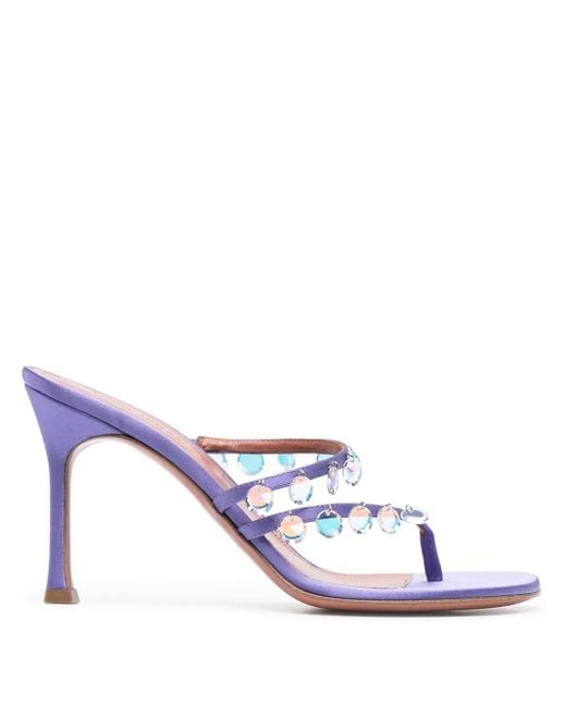 AMINA MUADDI White Tina 105 Mm Crystal Sandals