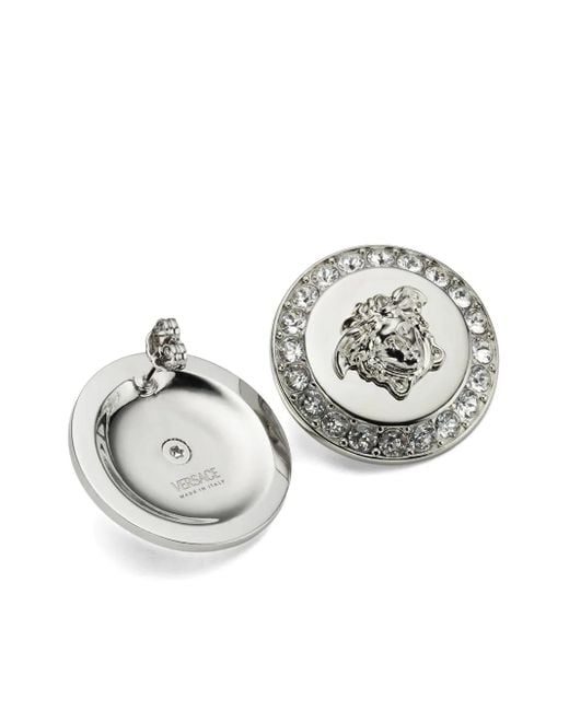 Versace White Medusa Stud Earrings