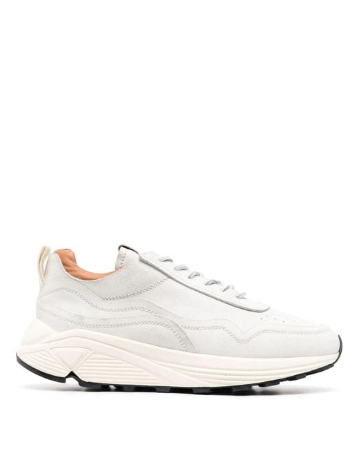 Buttero White Piping-Detail Low-Top Sneakers for men