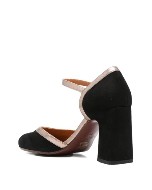 Chie Mihara Black 85Mm Ankle-Strap Block-Heel Pumps