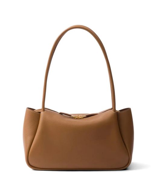 Borsa Tote Darling Media di Prada in Brown
