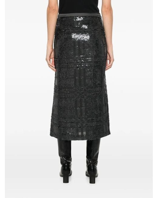 Peserico Black Sequin-Embellished Midi Skirt