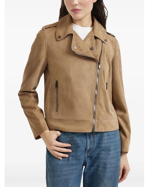 Brunello Cucinelli Brown Leather Jacket