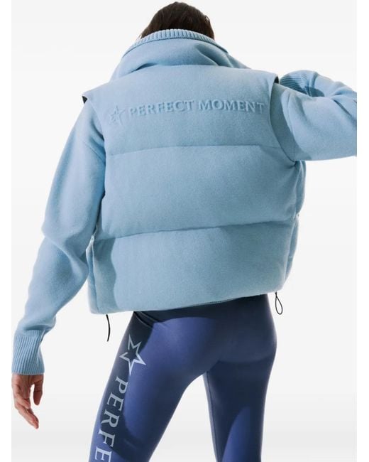 Perfect Moment Blue High-Neck Down Gilet