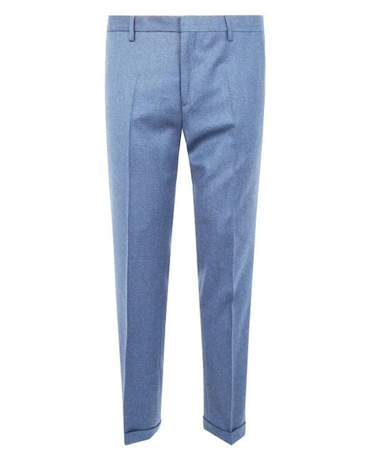 Paul Smith Blue Pressed-Crease Wool Trousers for men