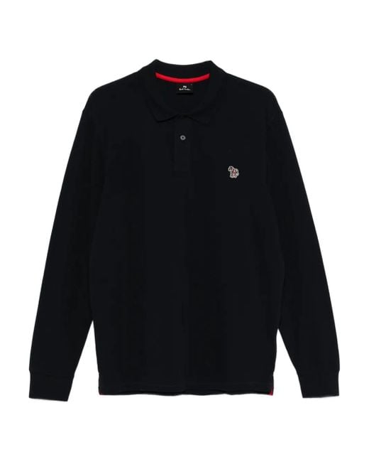 Paul Smith Blue Long Sleeve Polo Shirt for men