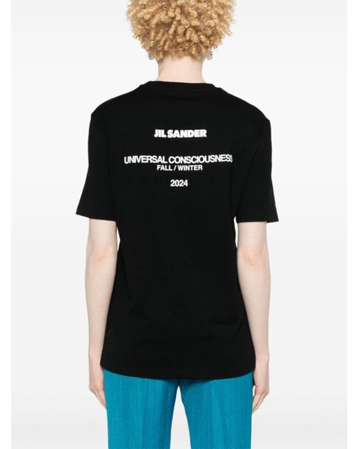 Jil Sander Black Short-sleeve Cotton T-shirt With Logo