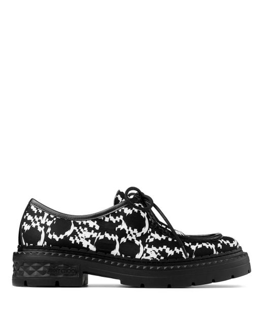 Jimmy Choo Black Marlow Graphic-print Loafers for men