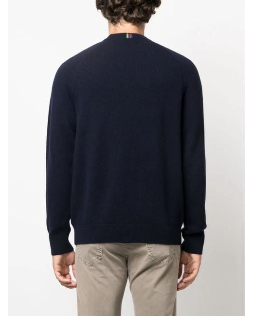 Paul Smith Blue Merino Wool Raglan Sweater for men