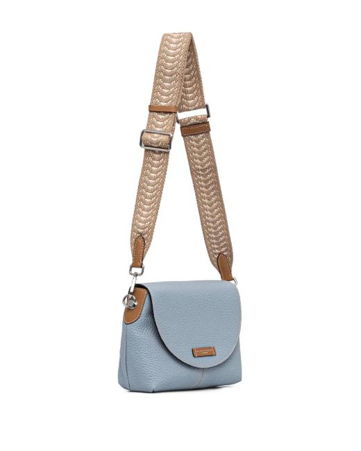 Gianni Chiarini Blue Alessandra Textured-Leather Cross Body Bag