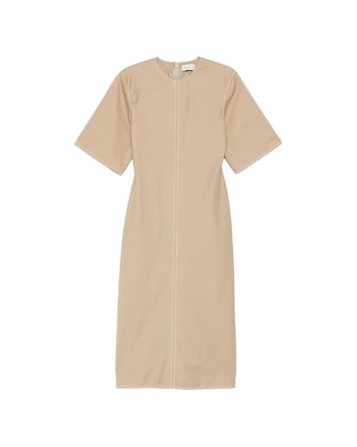 AMI Natural Cotton Long Fitted Dress