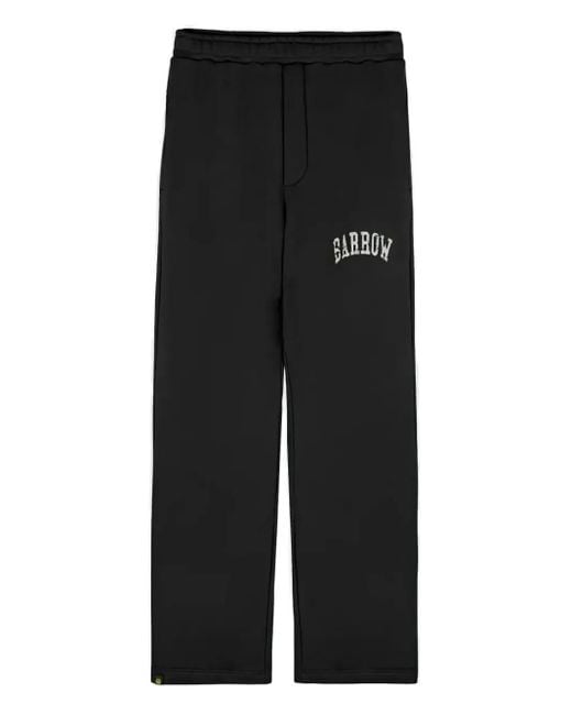 Barrow Black Printed-Logo Drawstring Trousers for men
