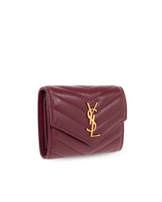 Saint Laurent Purple Cassandre Matelassé Wallet