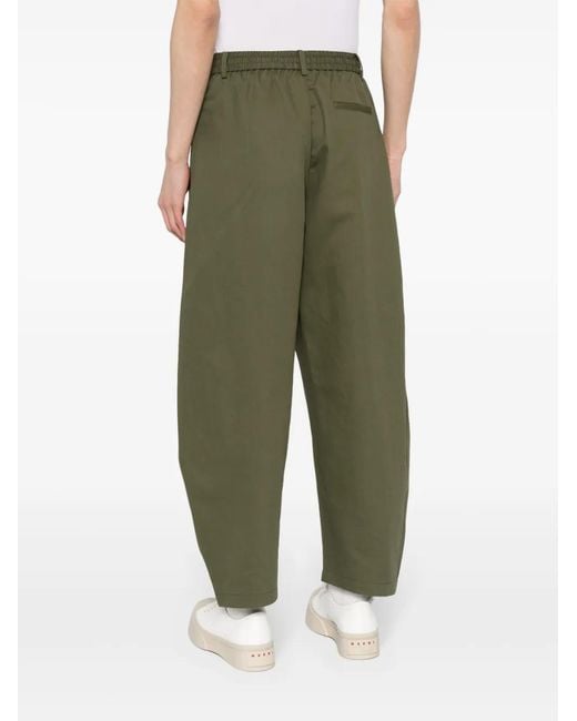 CROQUIS Green Cotton-Blend Tapered Trousers for men