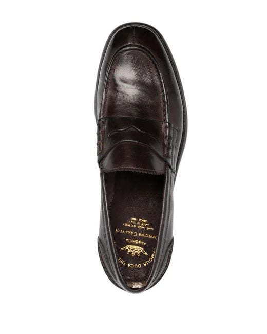 Officine Creative Black Chronicle Leather Penny Loafers for men
