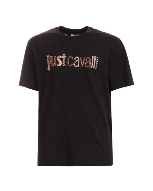Just Cavalli Black Logo-Print T-Shirt for men