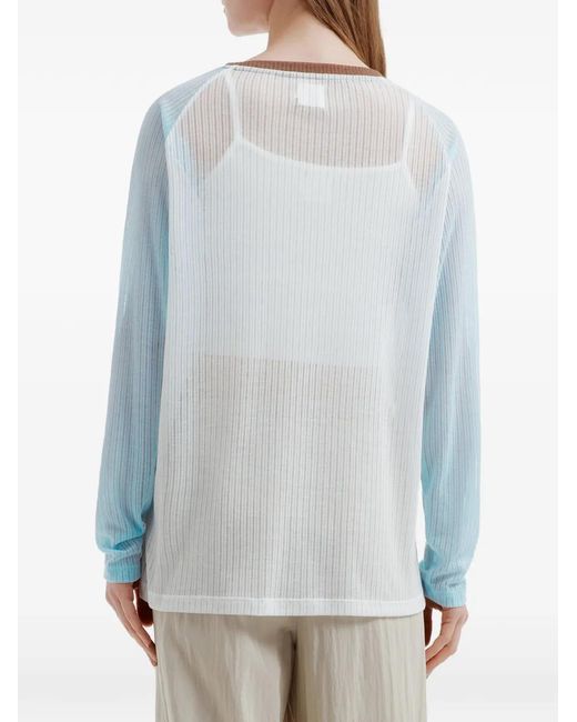 B+ AB Blue Long-Sleeve Graphic Top