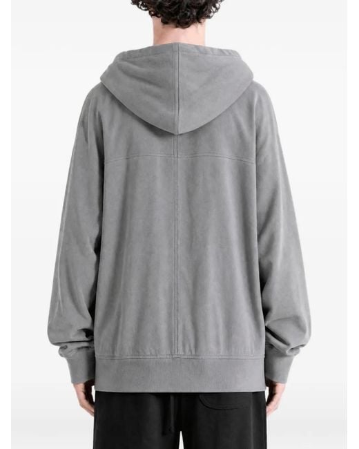 Rick Owens Gray Tower Windbreaker Zip-Up Hoodie for men
