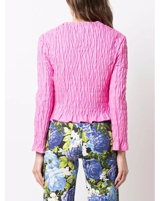 MSGM Pink Ruffle-Detail Blouse