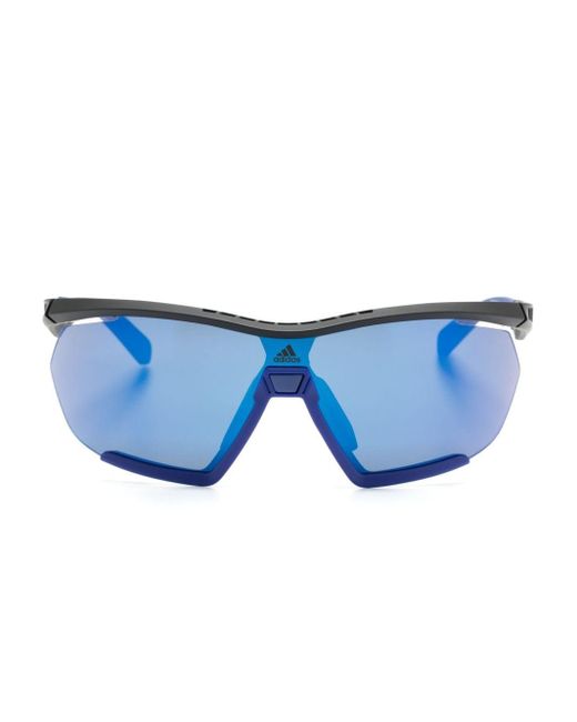 Adidas Blue Sp0072 Shield-frame Sunglasses for men