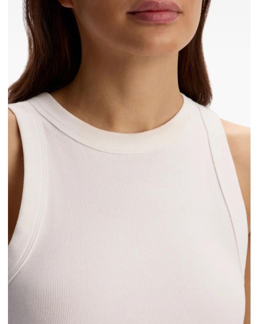 12 STOREEZ White Ribbed Tank Top