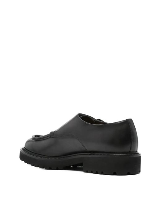 Doucal's Black Double-buckle Monk Shoes for men