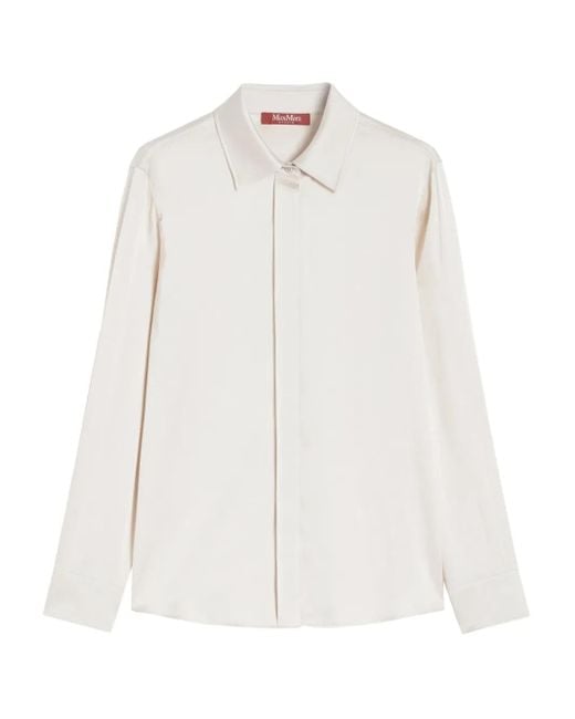 Chemise En Soie À Manches Longues Max Mara en coloris White
