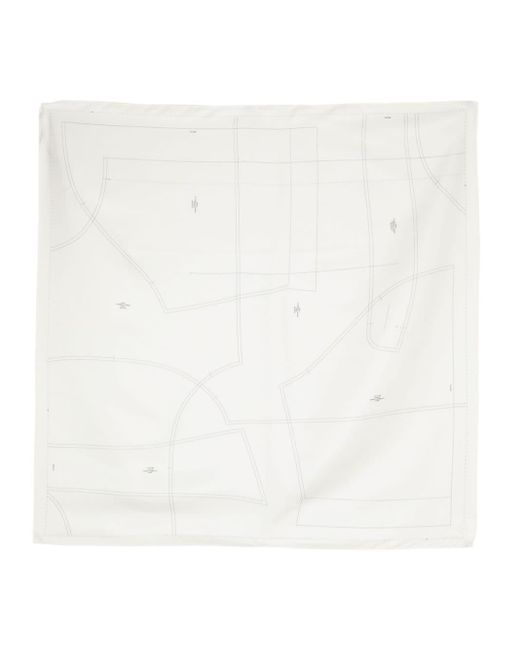 Geometric-print silk scarf Rohe de color White