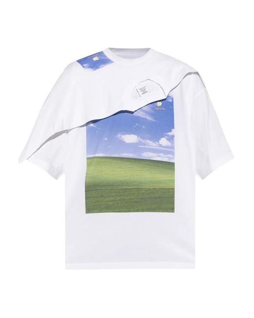 Vetements White Layered Graphic-Print T-Shirt
