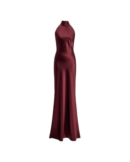 Polo Ralph Lauren Purple Bow-Detail Halterneck Dress
