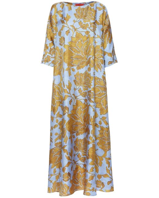 LaDoubleJ Metallic Silk Muumuu Maxi Dress