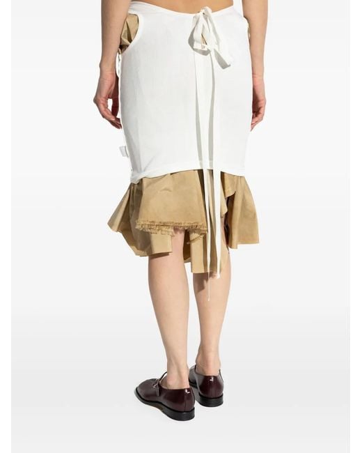 Maison Margiela White Layered Knee-Length Skirt