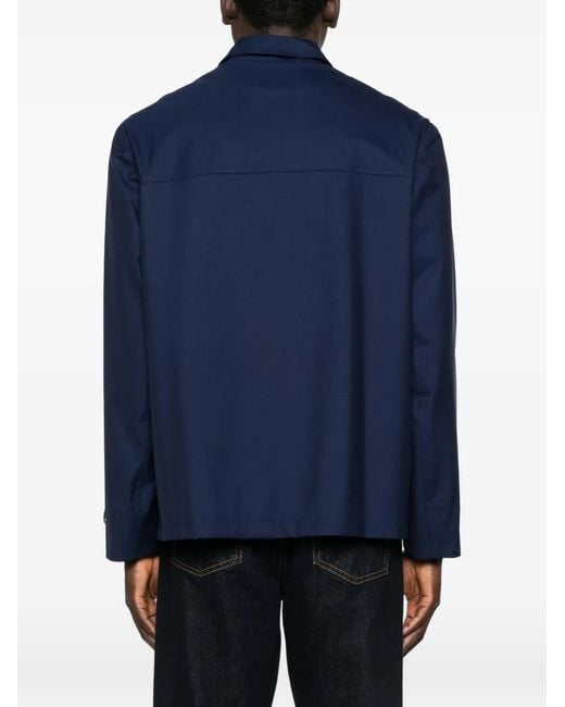 Brunello Cucinelli Blue Flap-Pockets Jacket for men