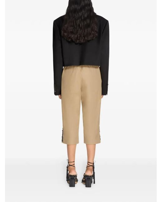 Dries Van Noten Natural Embroidered Capri Pants