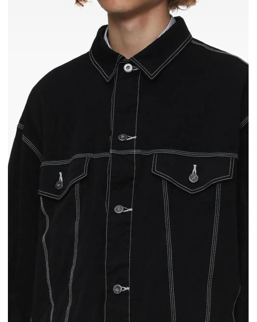 Comme des Garçons Black Contrast-Stitching Denim Jacket for men