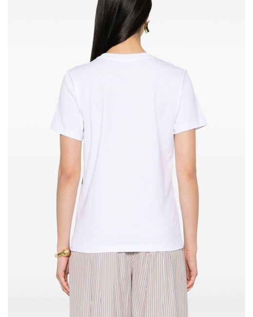 Camiseta con logo de strass Alberta Ferretti de color White