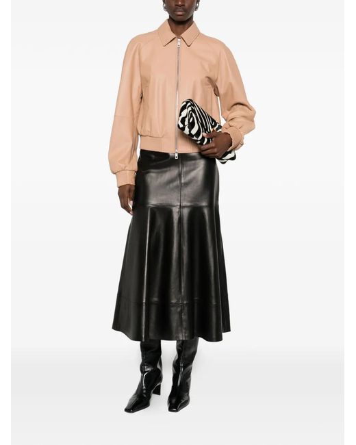 Desa Nineteenseventytwo Natural Zipped Leather Jacket