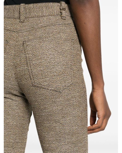 Chloé Gray Brown Tweed Bootcut Cropped Trousers