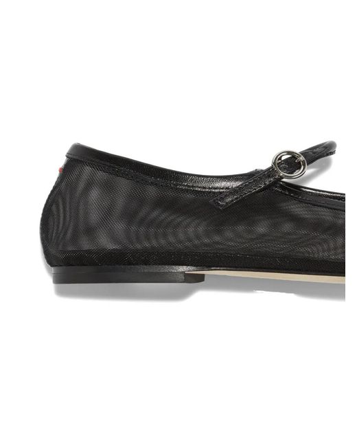 Aeyde Black Uma Mesh Ballet Flats