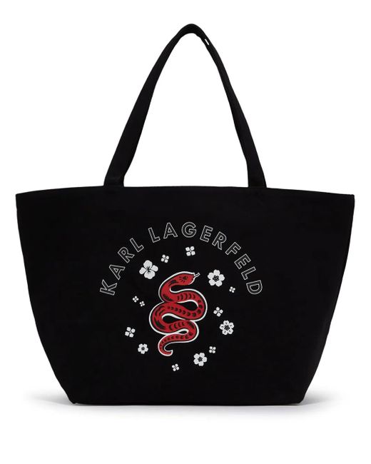Karl Lagerfeld Black Lunar New Year Tote Bag