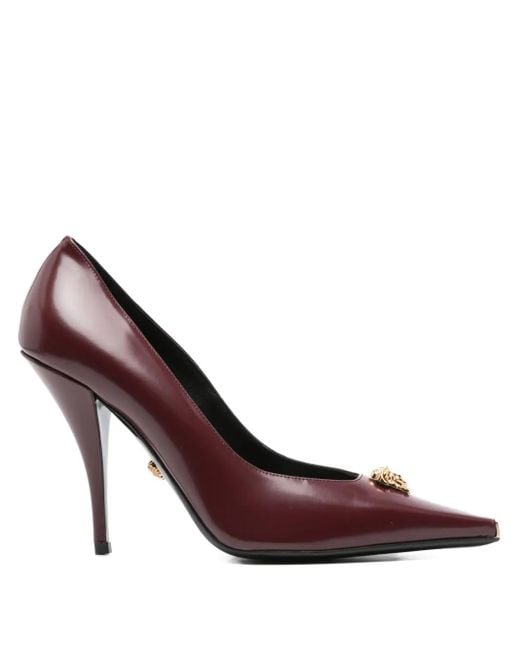 Versace Brown La Medusa 105 Leather Pumps