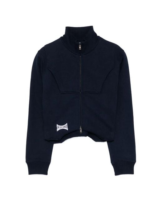 Vetements Blue Logo-Embroidered Jacket