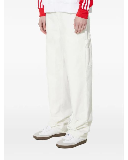 Carhartt White Pantalon Cargo À Patch Logo