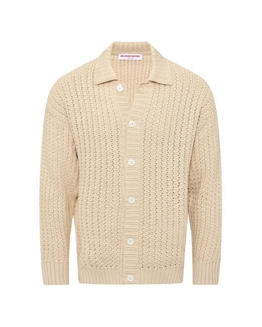 Orlebar Brown White Thomas Chunky-Knit Button-Up Cardigan for men