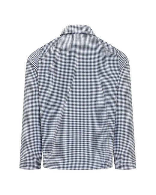 Barbour Blue X Paul Smith Gingham-Pattern Shirt Jacket for men