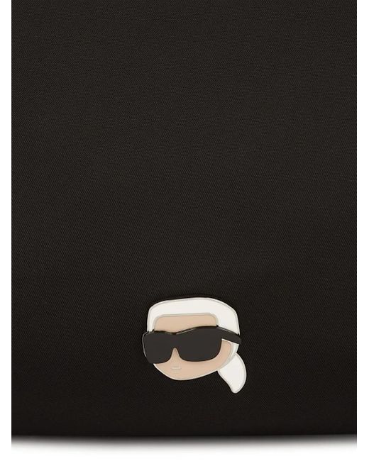 Borsa A Spalla Ikon Pin Con Finitura Liscia di Karl Lagerfeld in Black